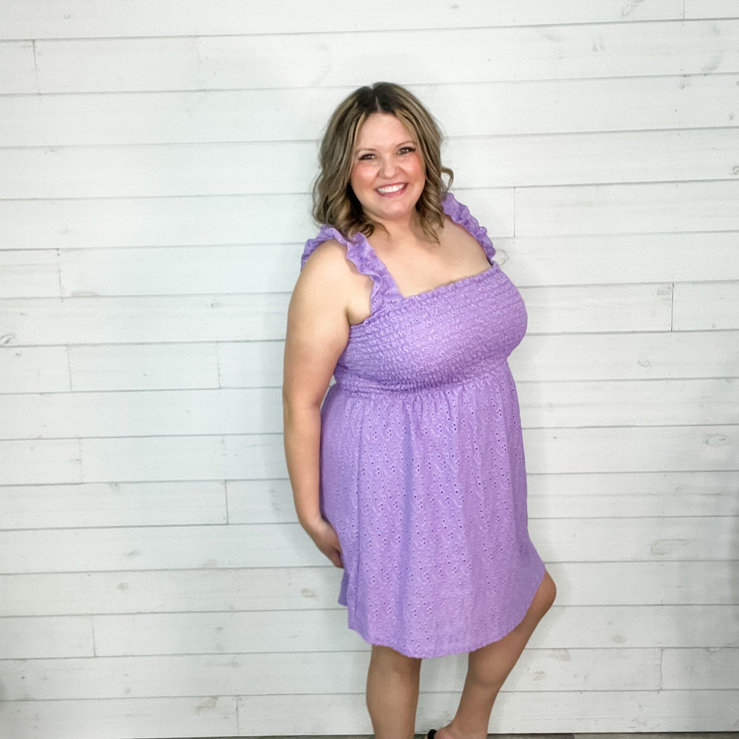 "Miller" Smocked Eyelet Tank Dress