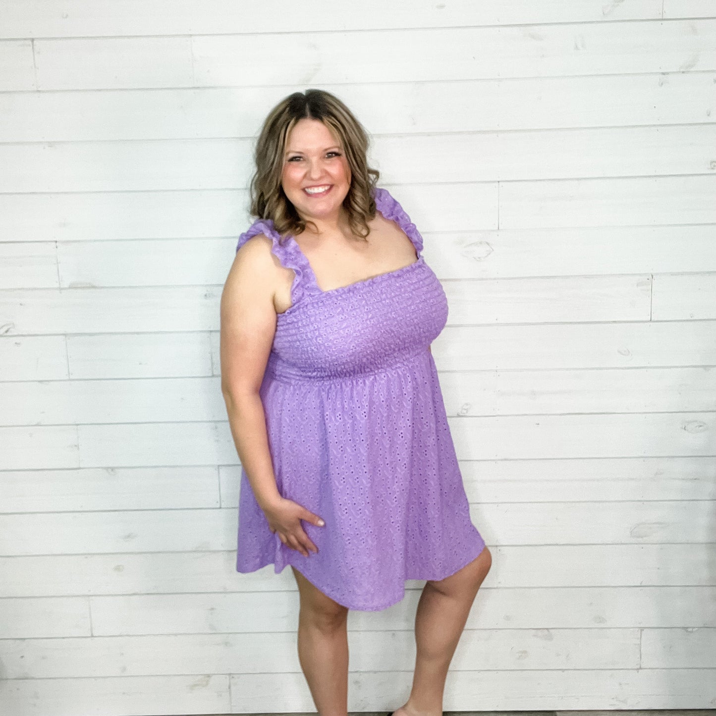 "Miller" Smocked Eyelet Tank Dress