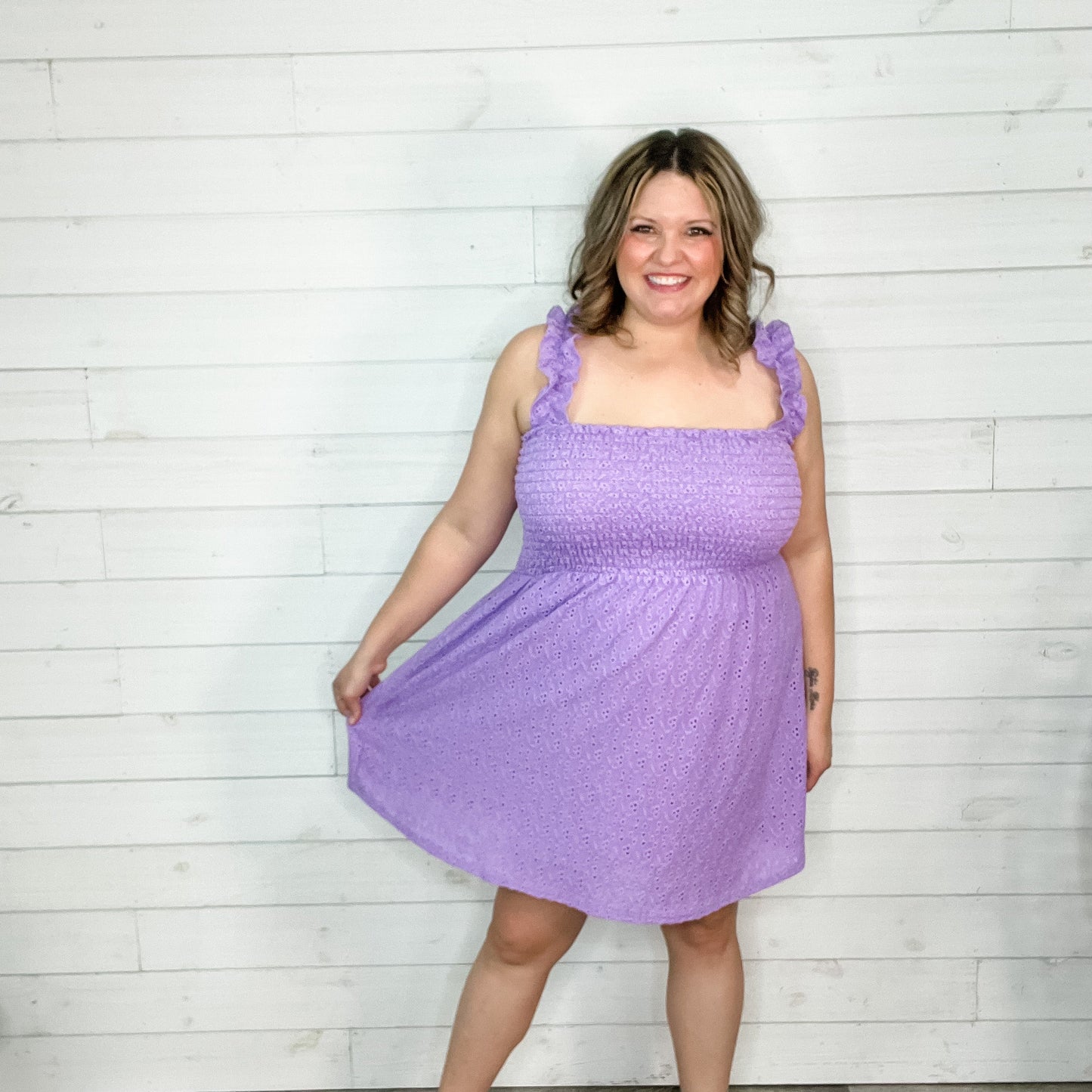 "Miller" Smocked Eyelet Tank Dress