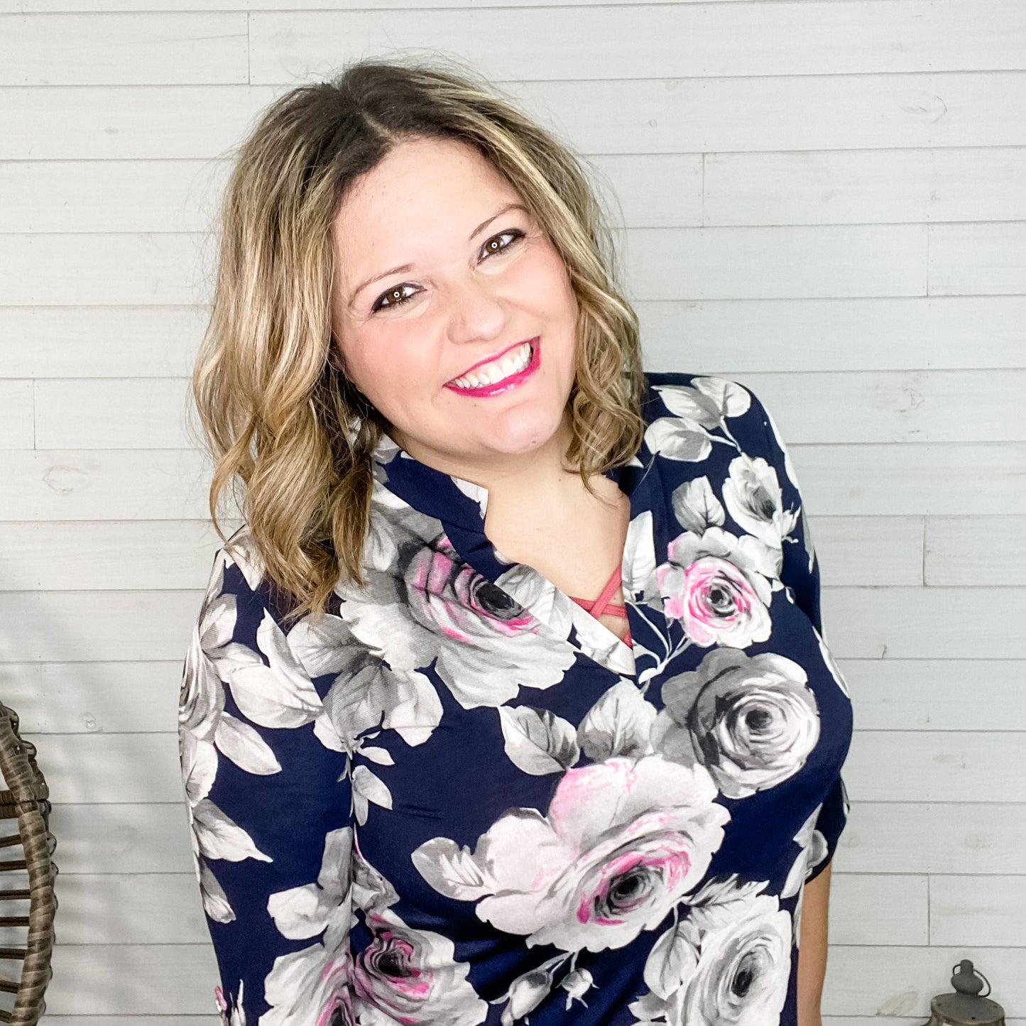 "Missy" Floral 3/4 Sleeve Gabby Style
