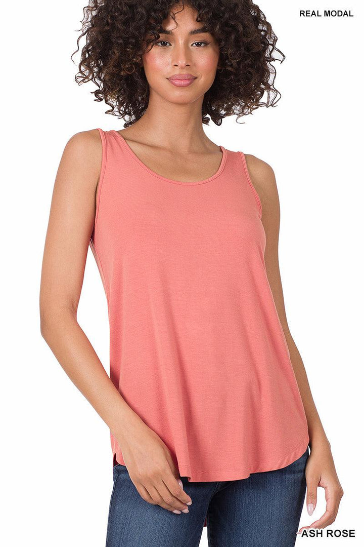 Modal Scoop Neck Relaxed Fit Tank (Multiple Colors)
