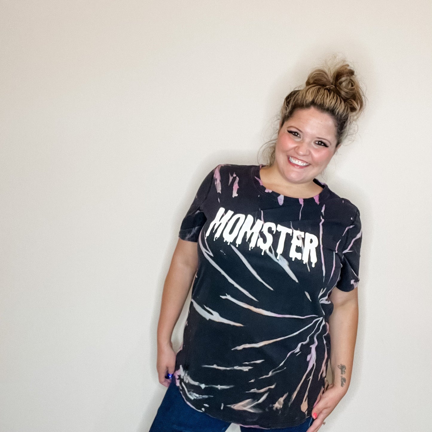 "Momster" Tie Die Graphic Tee