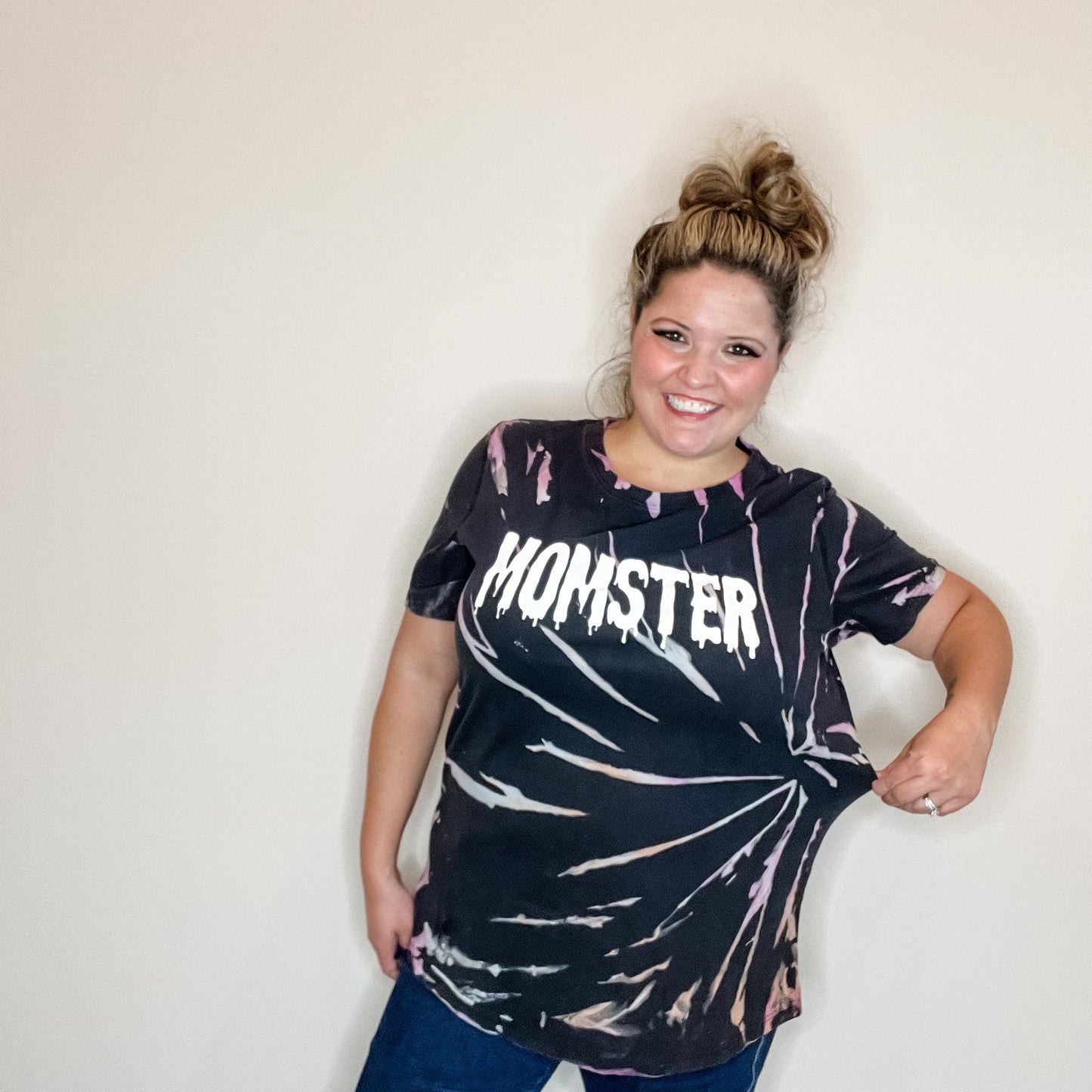 "Momster" Tie Die Graphic Tee