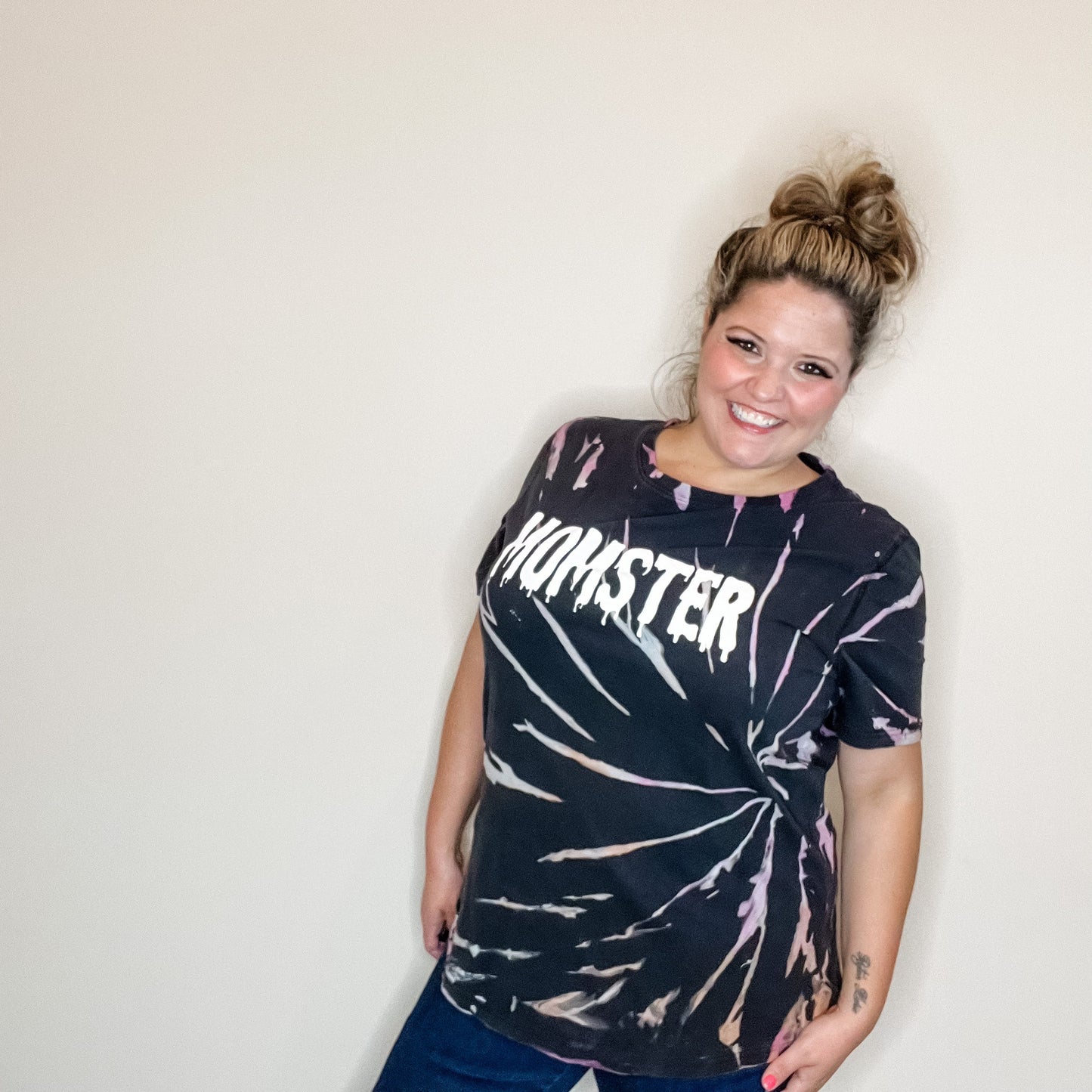 "Momster" Tie Die Graphic Tee
