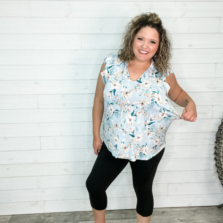 "Monet" Floral Ruffle Collar with Front Tie Detail