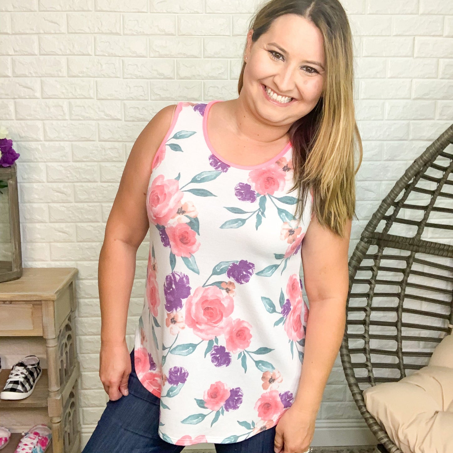 "Nancy" Floral Tank