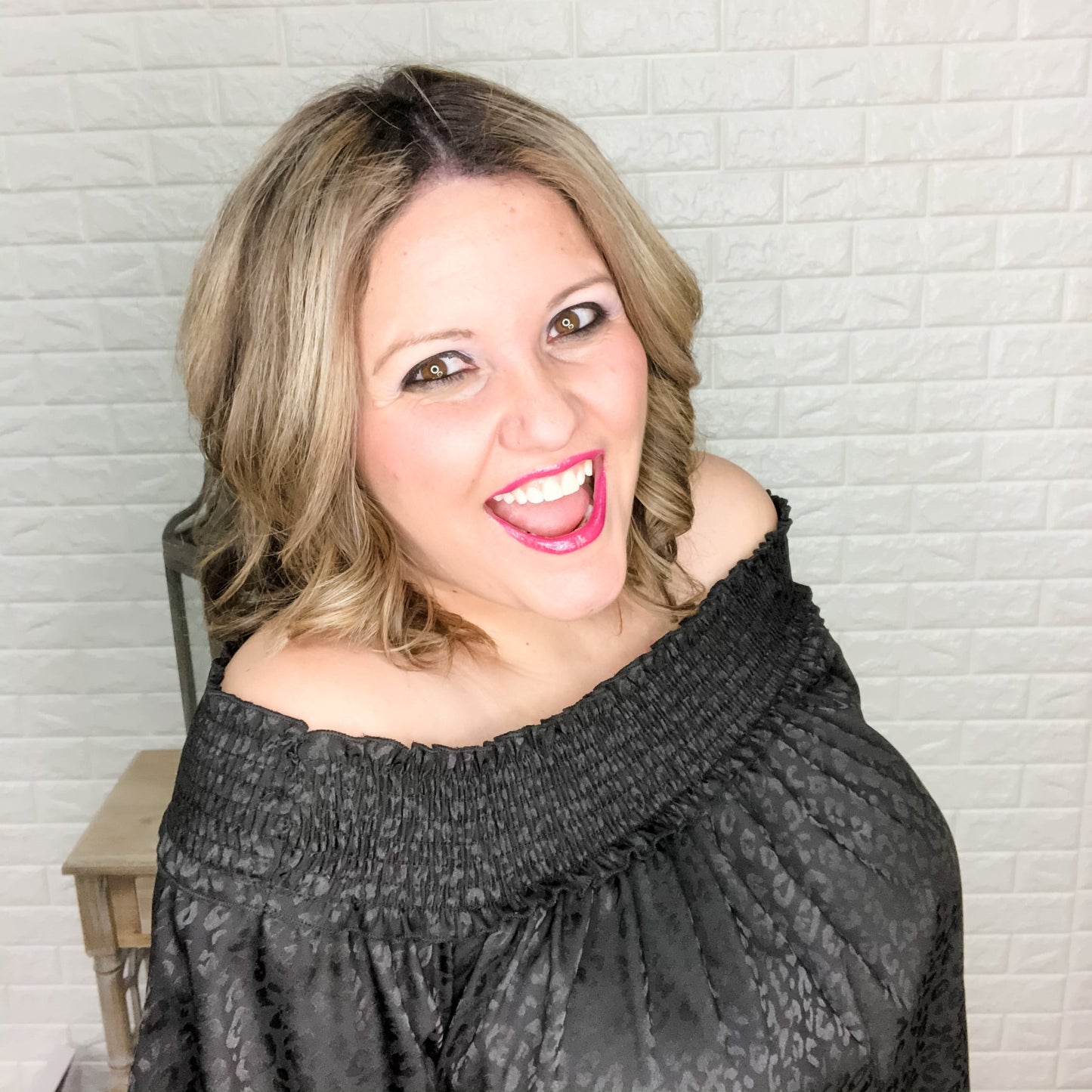 "Night On The Prowl" Ruched Neckline Top