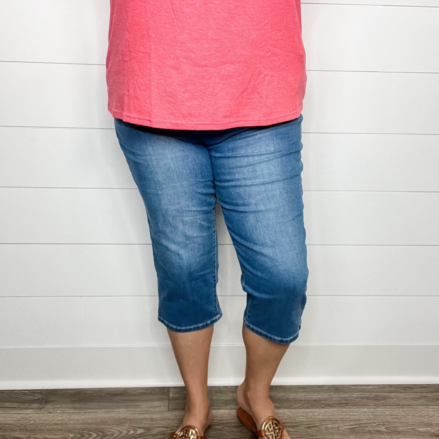 "No Regrets" Tummy Control Relaxed Fit Capris by YMI/Royalty For Me