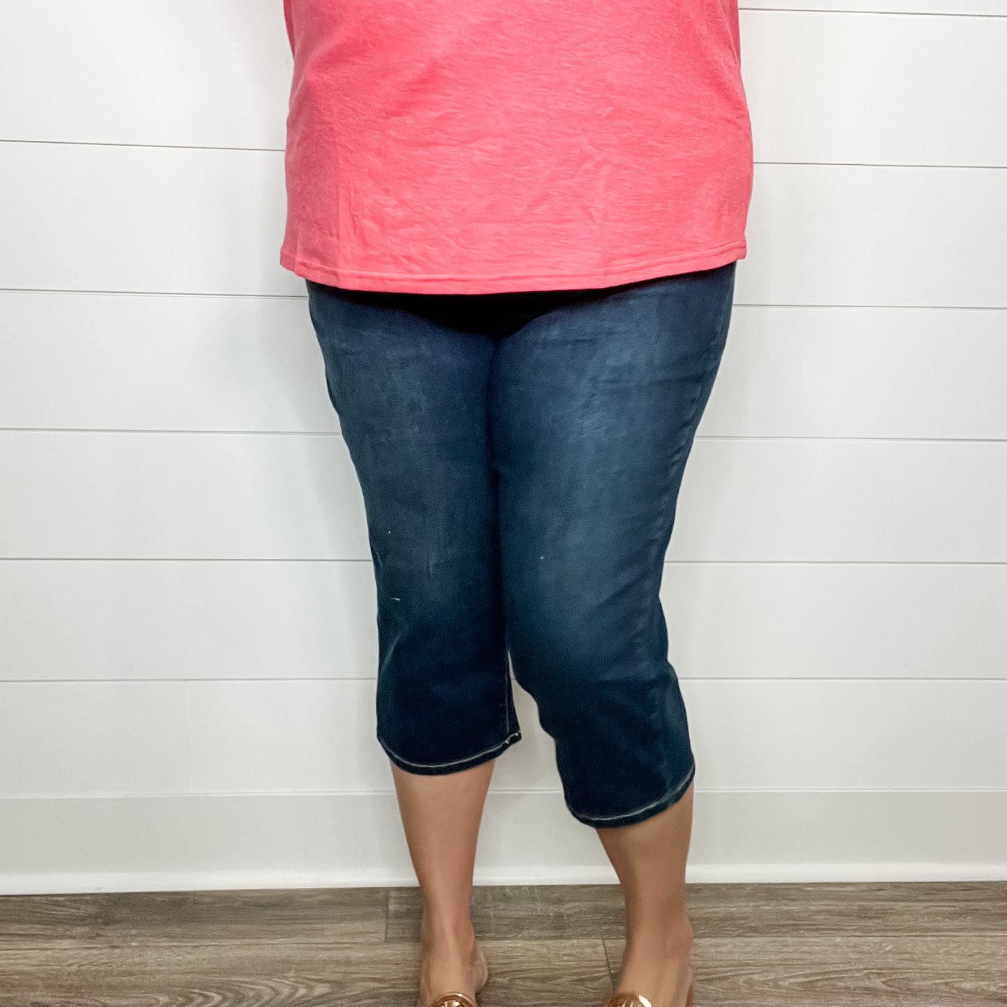 "No Regrets" Tummy Control Relaxed Fit Capris by YMI/Royalty For Me