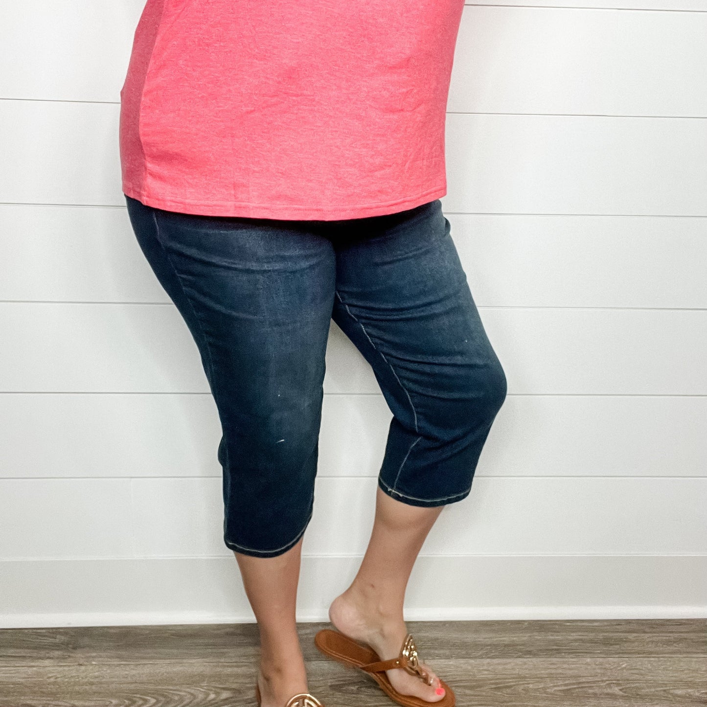 "No Regrets" Tummy Control Relaxed Fit Capris by YMI/Royalty For Me