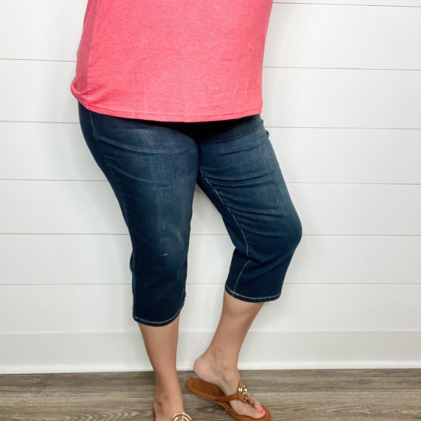 "No Regrets" Tummy Control Relaxed Fit Capris by YMI/Royalty For Me