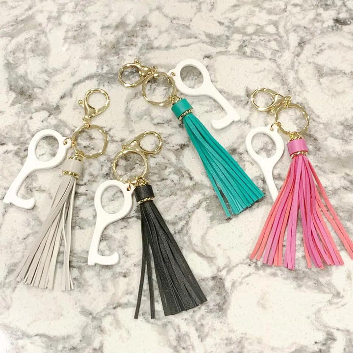 No Touch Tassle Keychain (Multiple Colors)-Lola Monroe Boutique