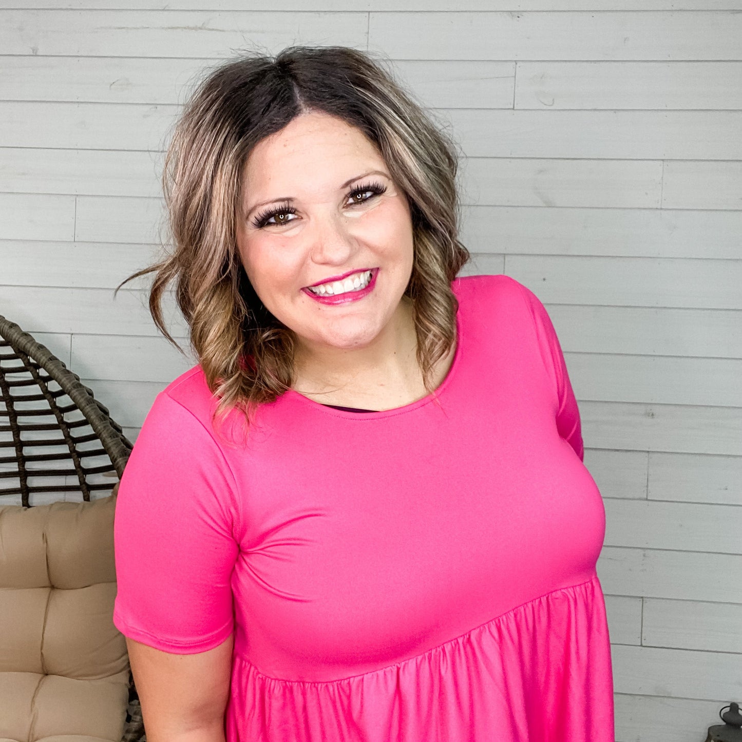 "Oh Dollie" Short Sleeve Top with Waist Shirring (Multiple Colors)