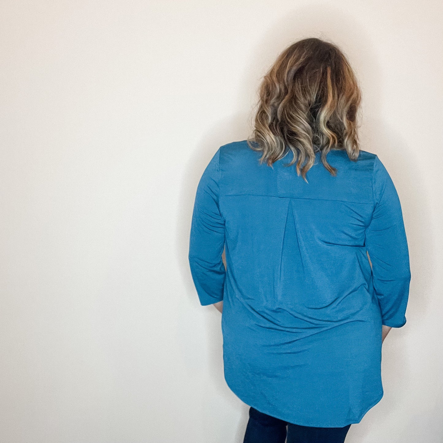 "Oh We Did" 3/4 Sleeve Split Neck (Teal)