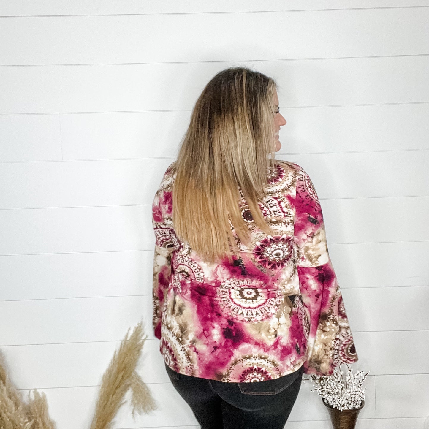 "Oh Well" Keyhole Front Long Bell Sleeve