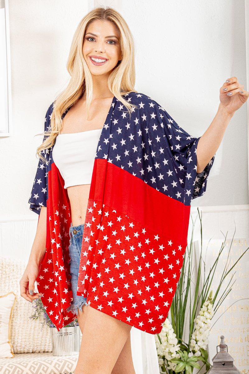 "Together" Star Print Cardigan