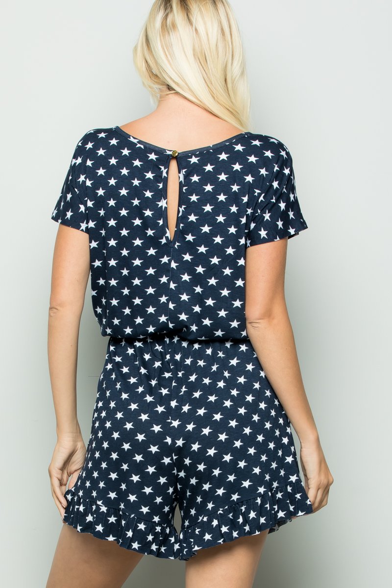 "Downright" Cap Sleeve Shorts Romper