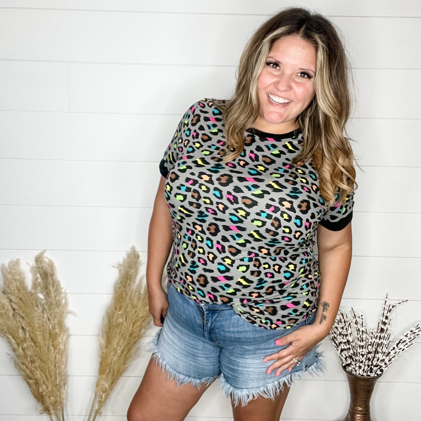 "Over It" Short Sleeve Animal Print
