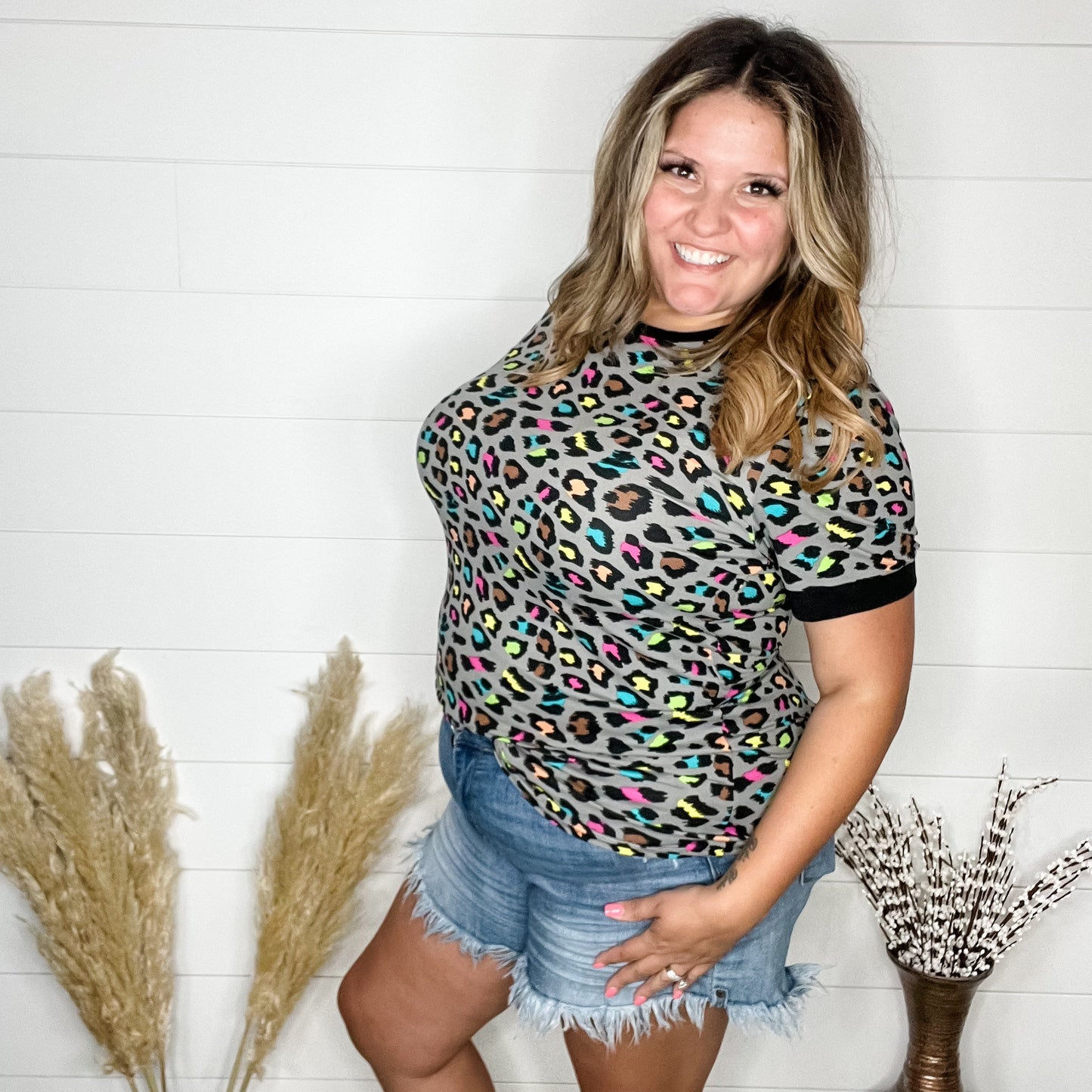"Over It" Short Sleeve Animal Print