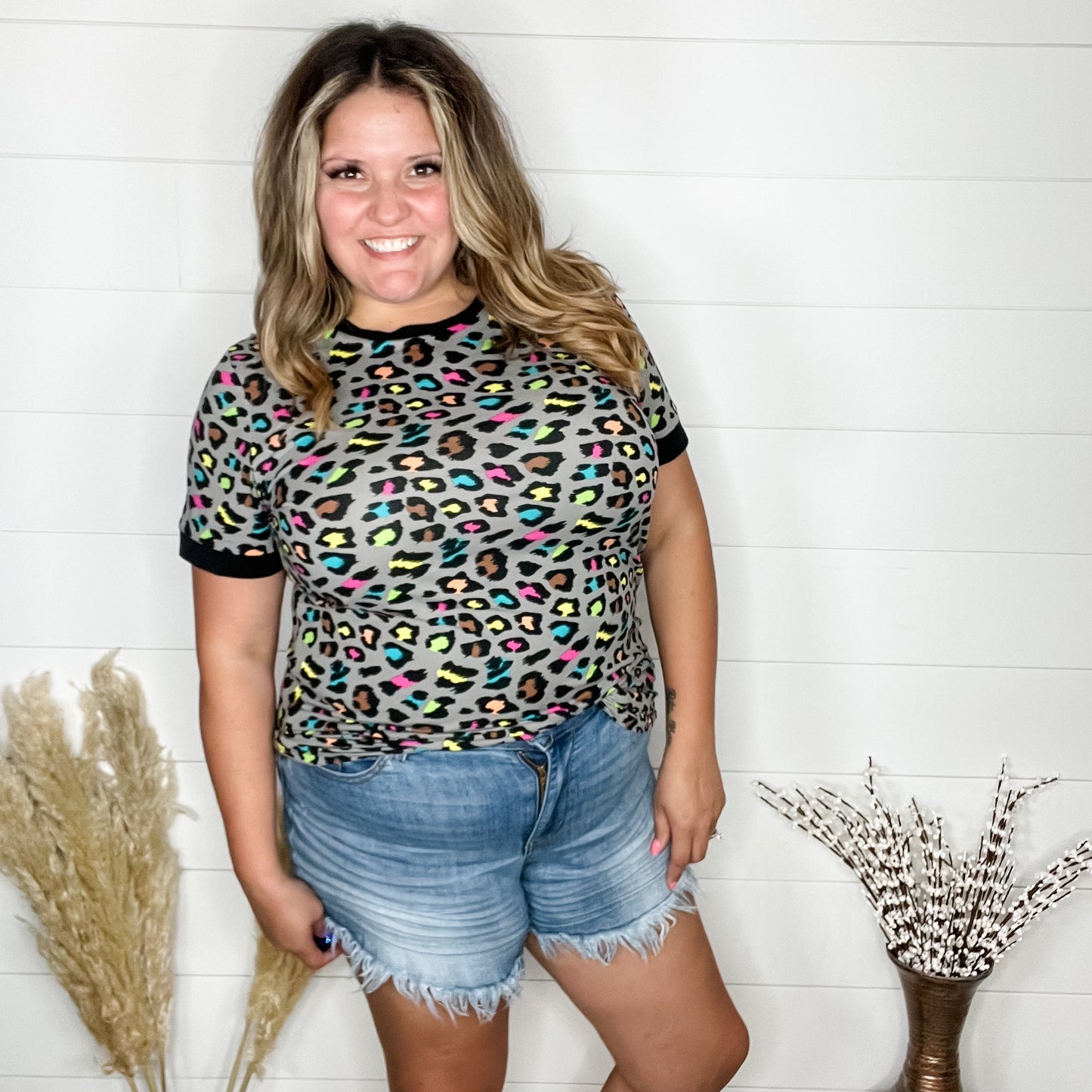 "Over It" Short Sleeve Animal Print