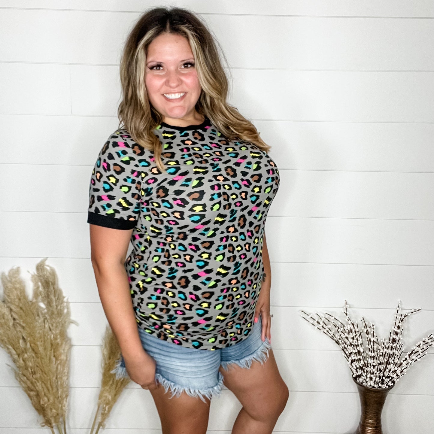 "Over It" Short Sleeve Animal Print