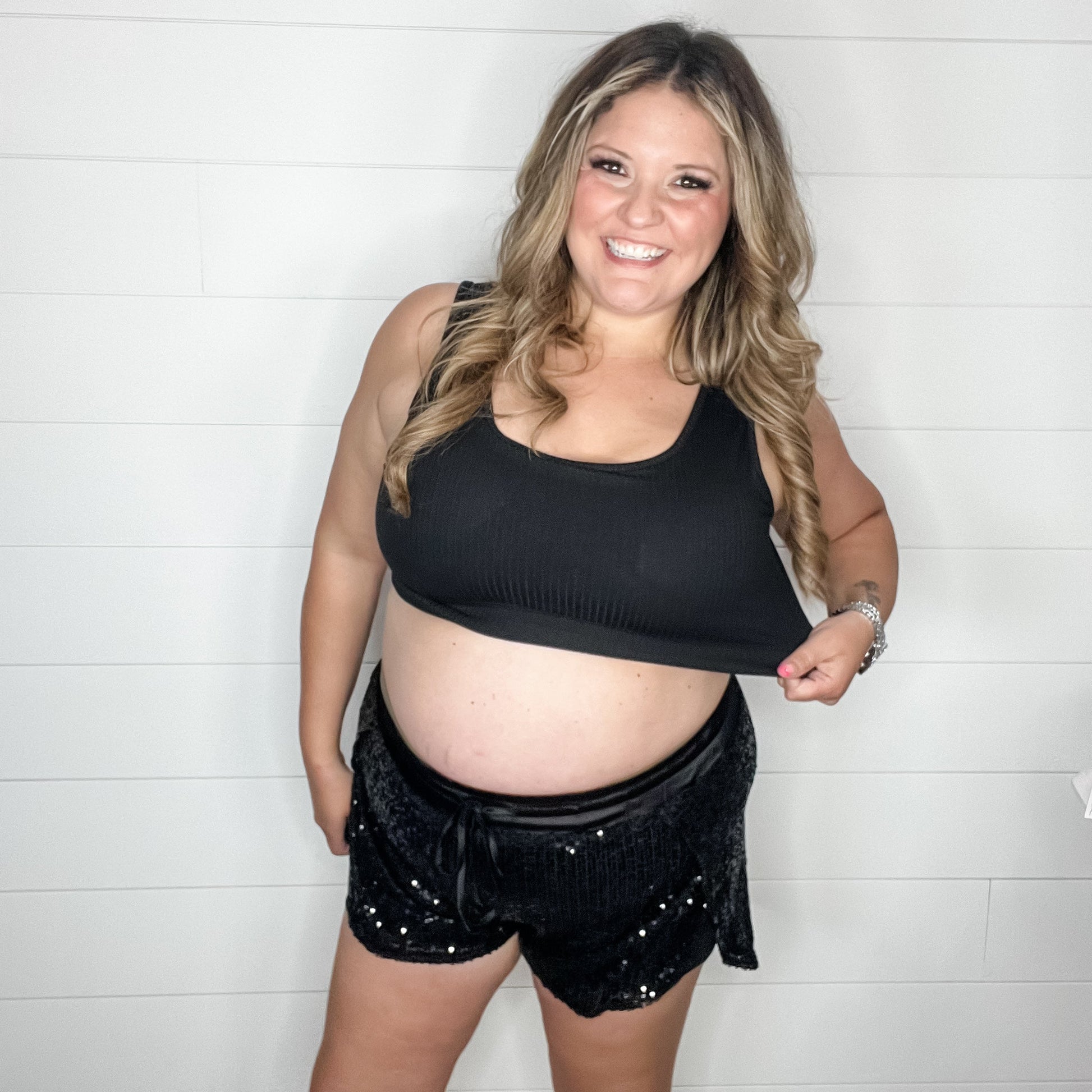 "Owen" Ribbed Bralette (Black)