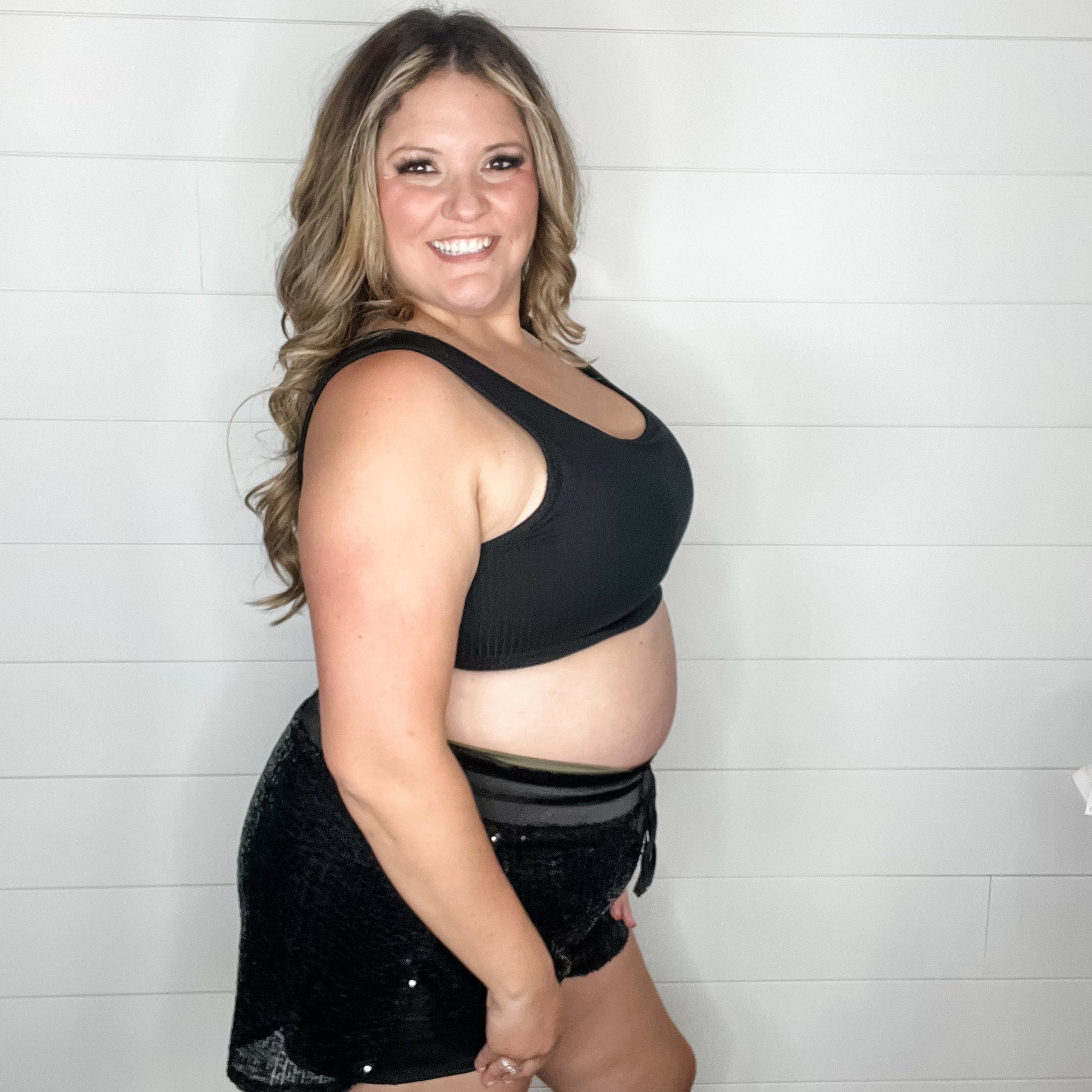 "Owen" Ribbed Bralette (Black)