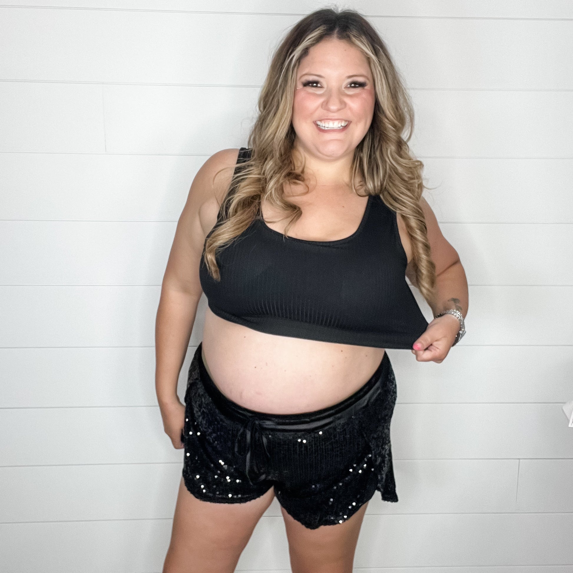 "Owen" Ribbed Bralette (Black)