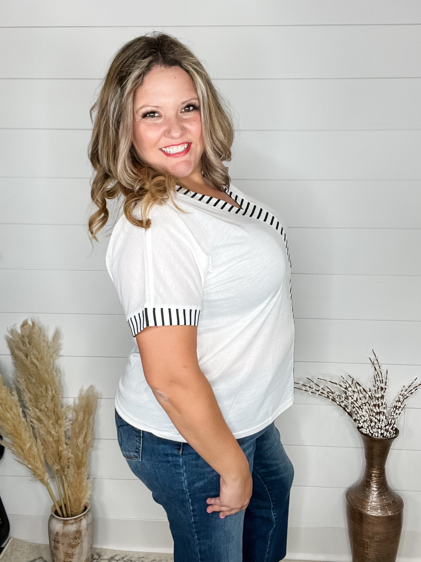 "Parkway" Short Sleeve V Neck