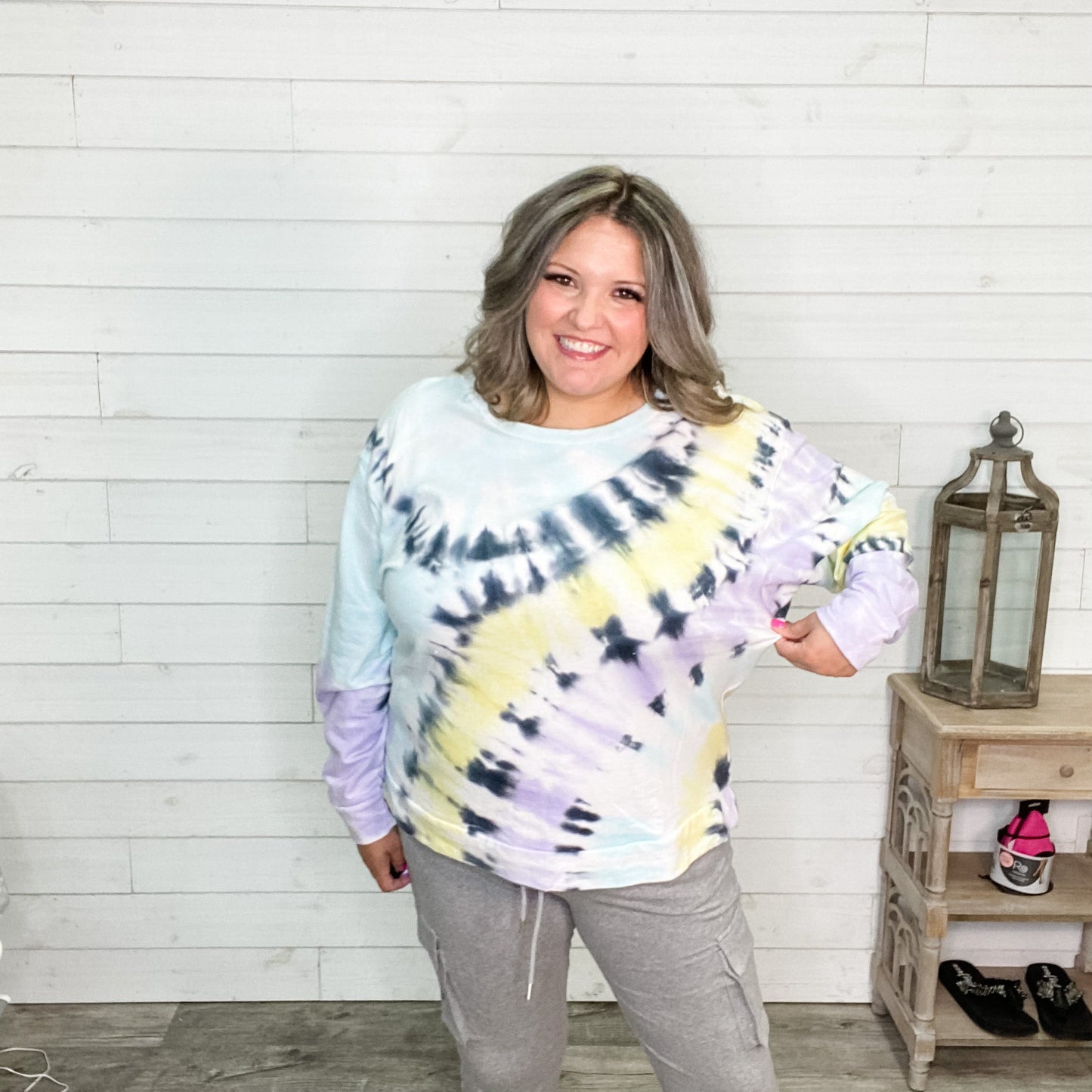 "Pastel Perfection" Tye Die Long Sleeve Crewneck-Lola Monroe Boutique
