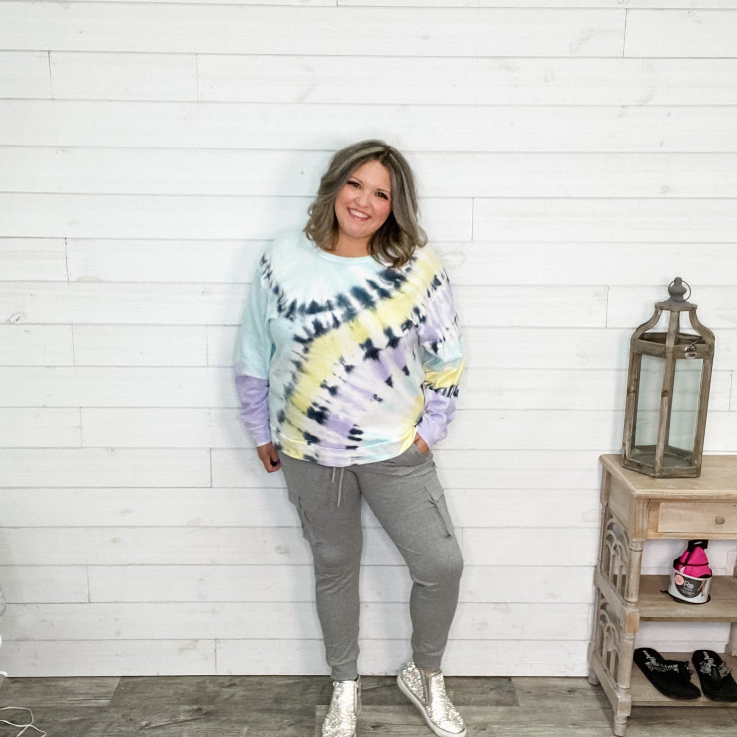 "Pastel Perfection" Tye Die Long Sleeve Crewneck-Lola Monroe Boutique