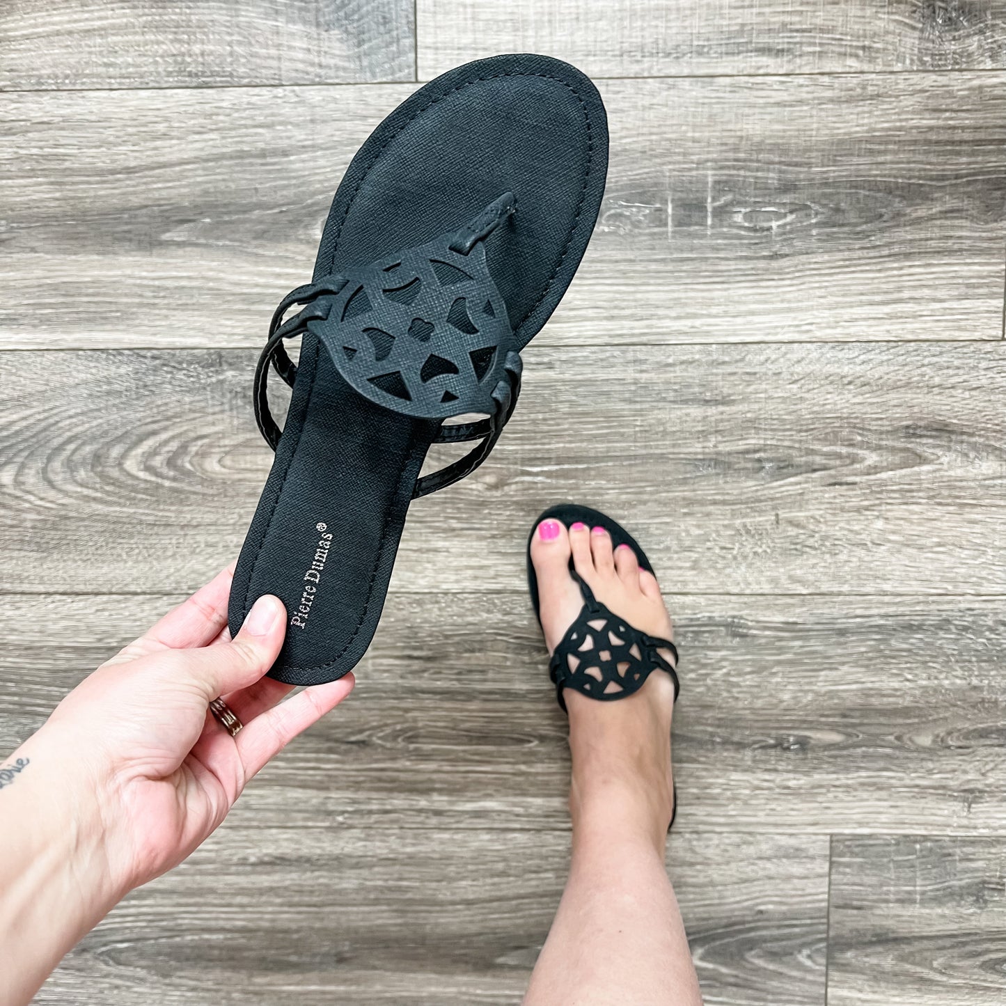 Pierre Dumas Designer Inspired Sandal (Black)