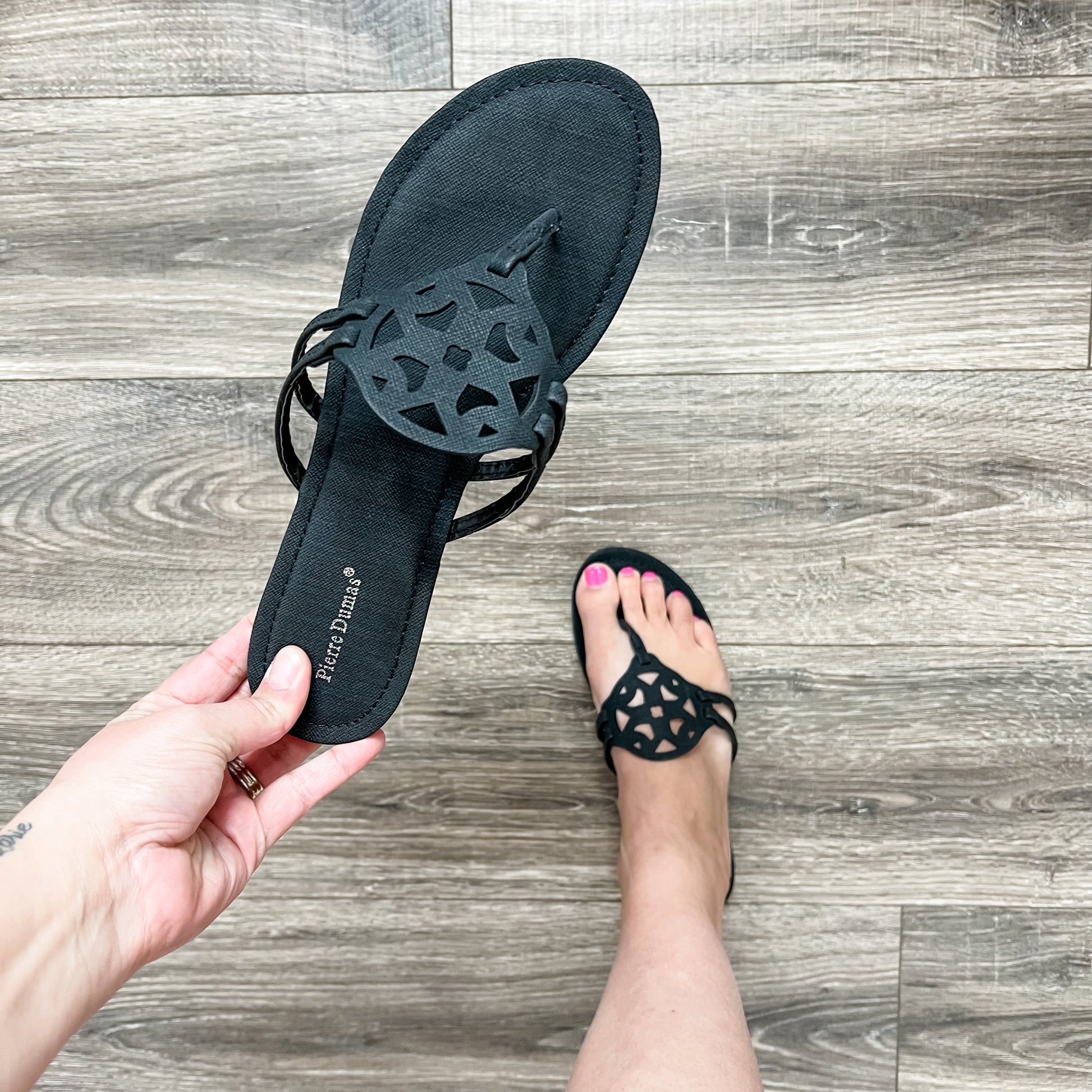 Pierre Dumas Designer Inspired Sandal (Black)