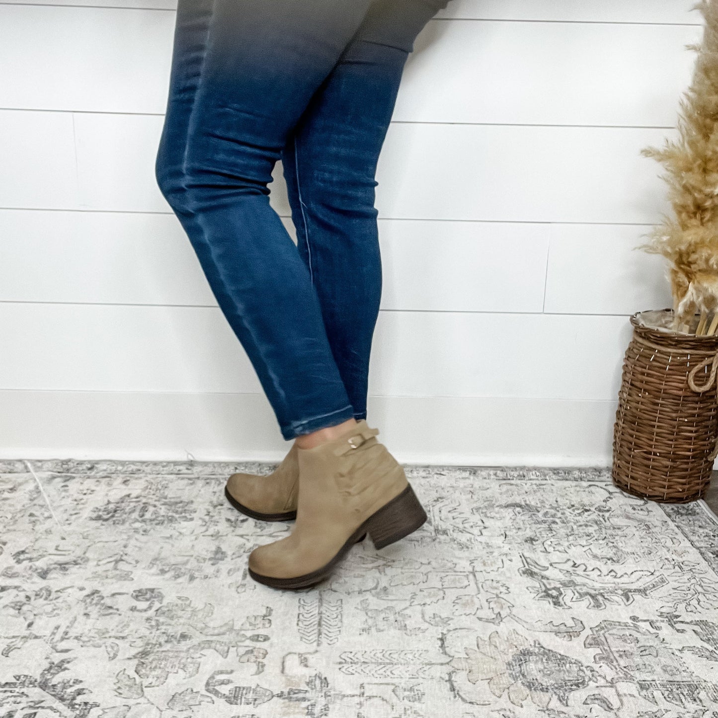 Pierre Dumas "Gossip" Nubuc Lace Up Detail with Side Zip Bootie (Taupe)