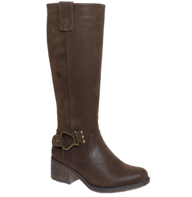 Pierre Dumas "Gossip" Vegan Faux Suede Riding Boots (Chocolate)
