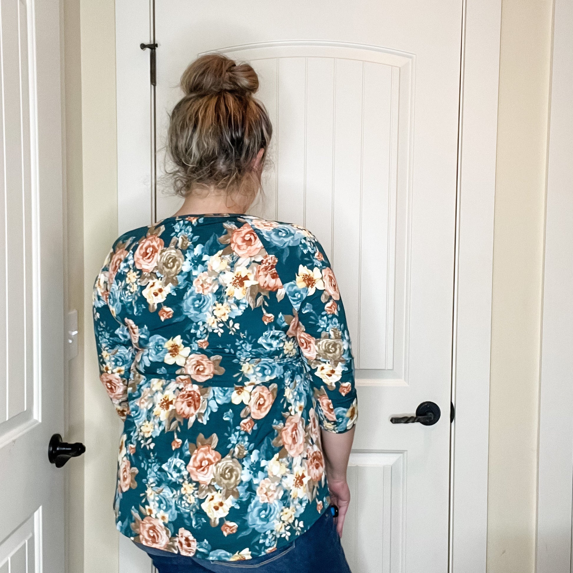 "Pisces" Floral 3/4 Sleeve Babydoll