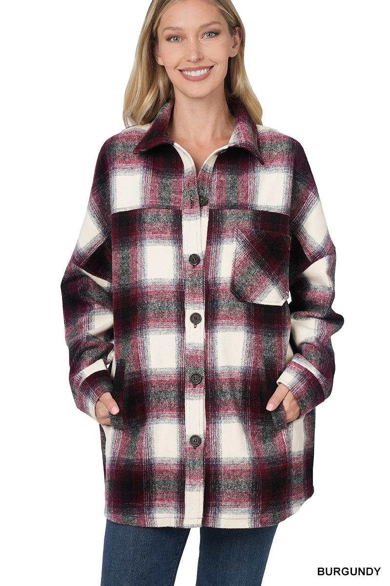 Plaid Flannel Jacket (Mutiple Colors)