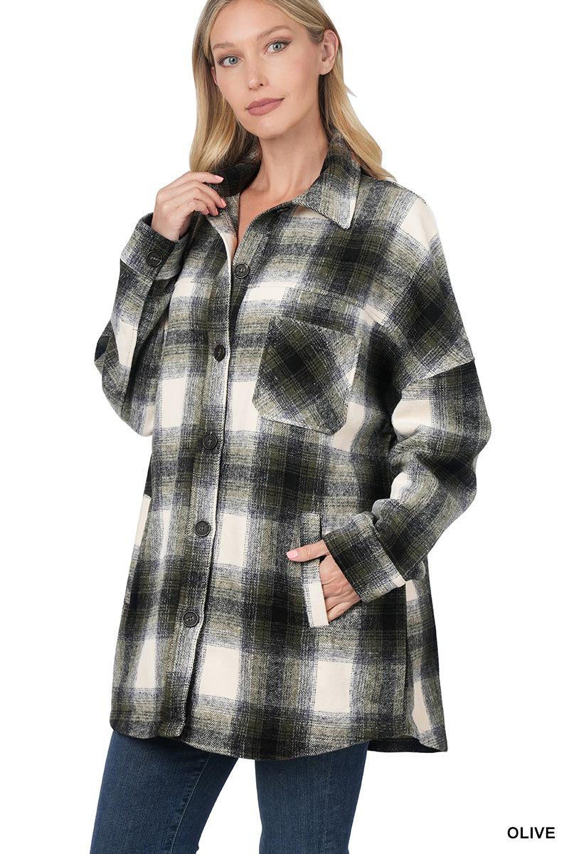 Plaid Flannel Jacket (Mutiple Colors)