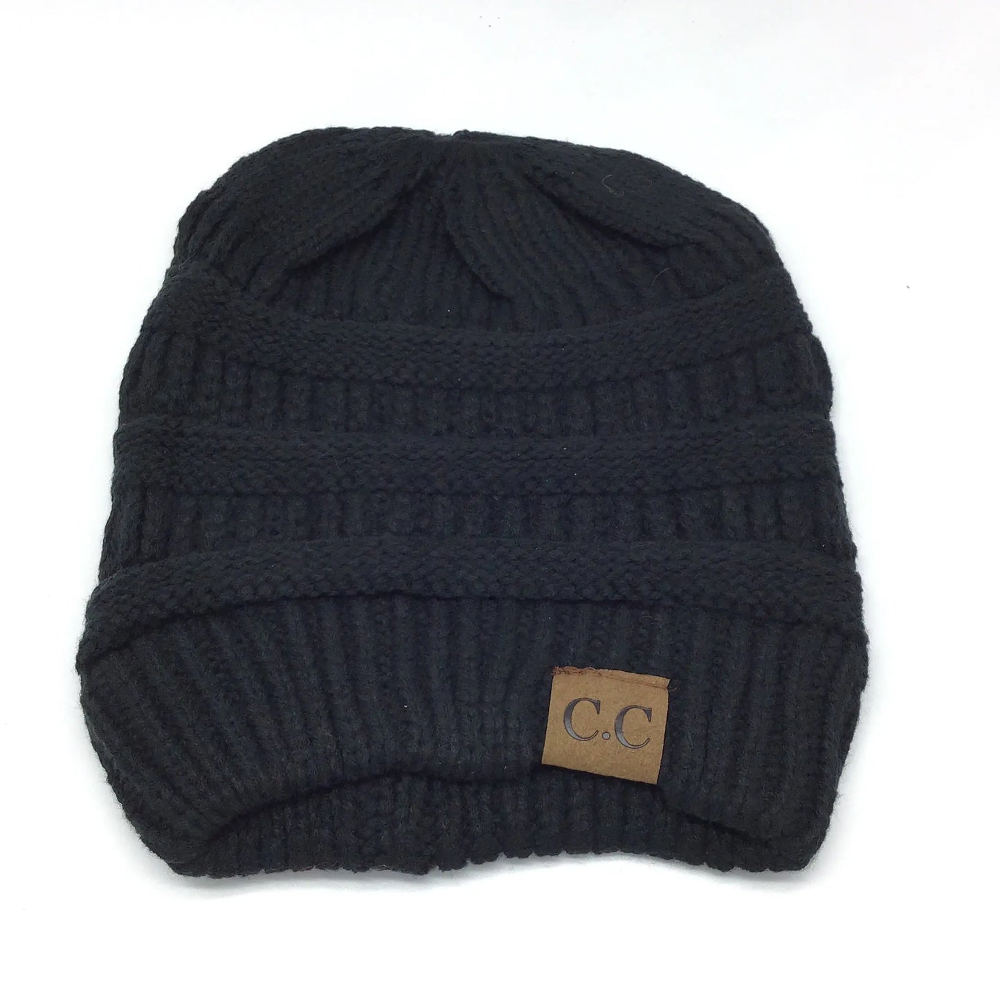Ponytail Beanies Solid Colors (Multiple Colors)