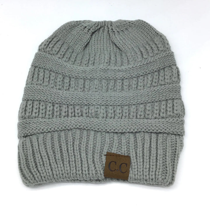 Ponytail Beanies Solid Colors (Multiple Colors)