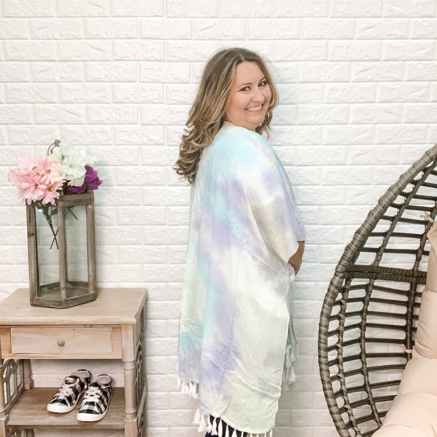 "Poolside" Tie Dye & Tassle Kaftan
