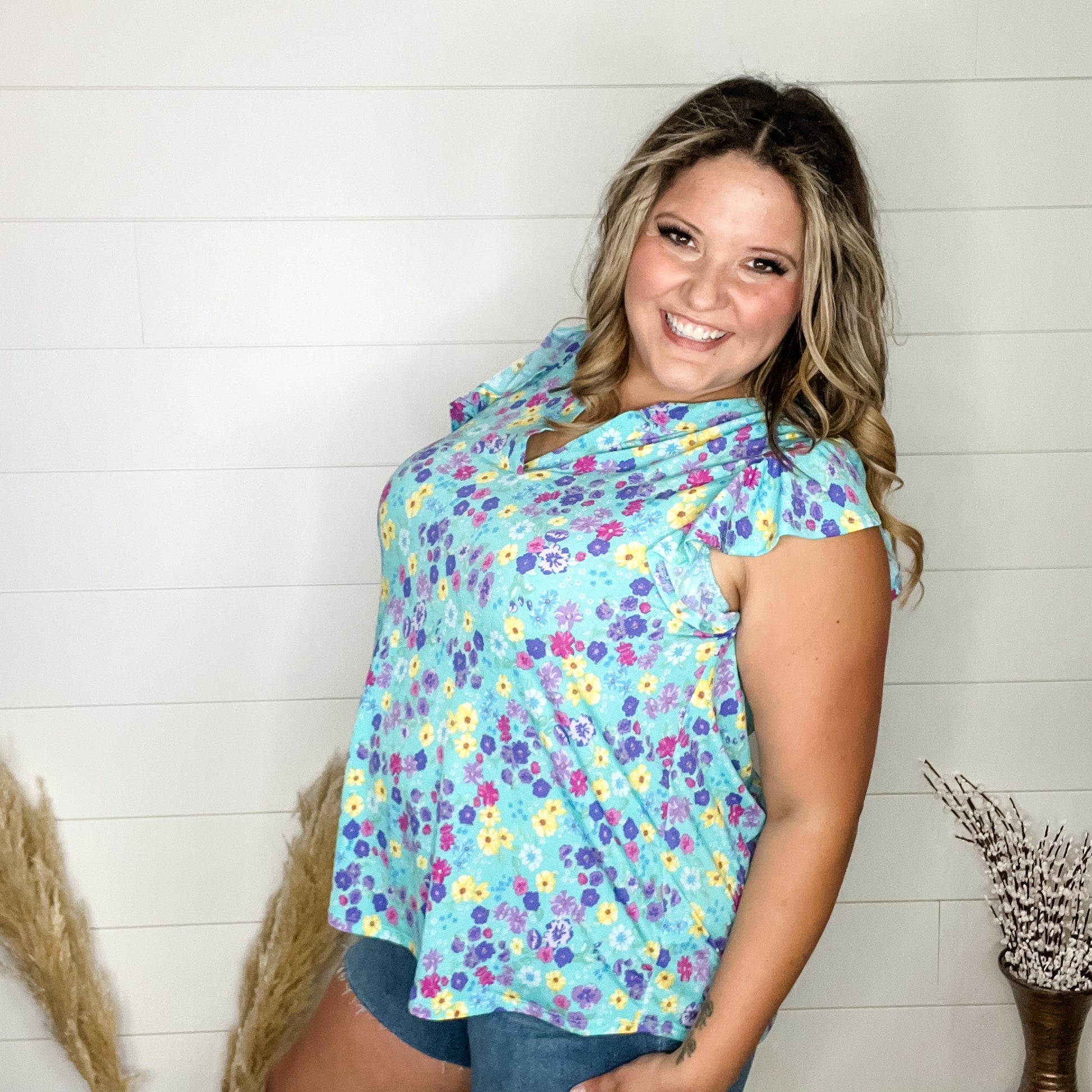 "Quince" Ruffle Cap Sleeve Lizzy