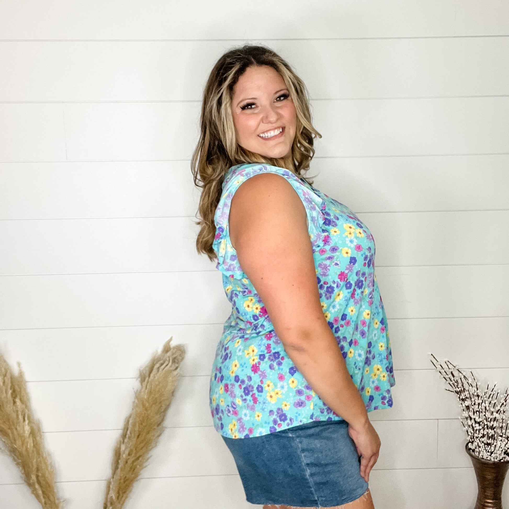 "Quince" Ruffle Cap Sleeve Lizzy