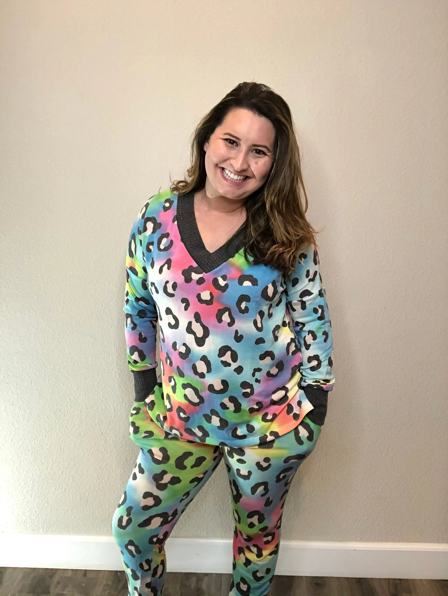 "Radical Rainbow" Animal Print Lounge Top