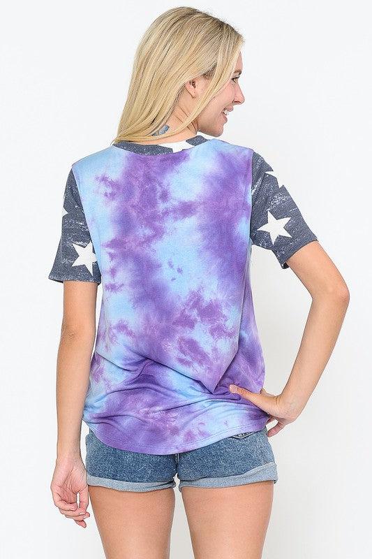 "Randi" Tie Dye with Star Accent Top