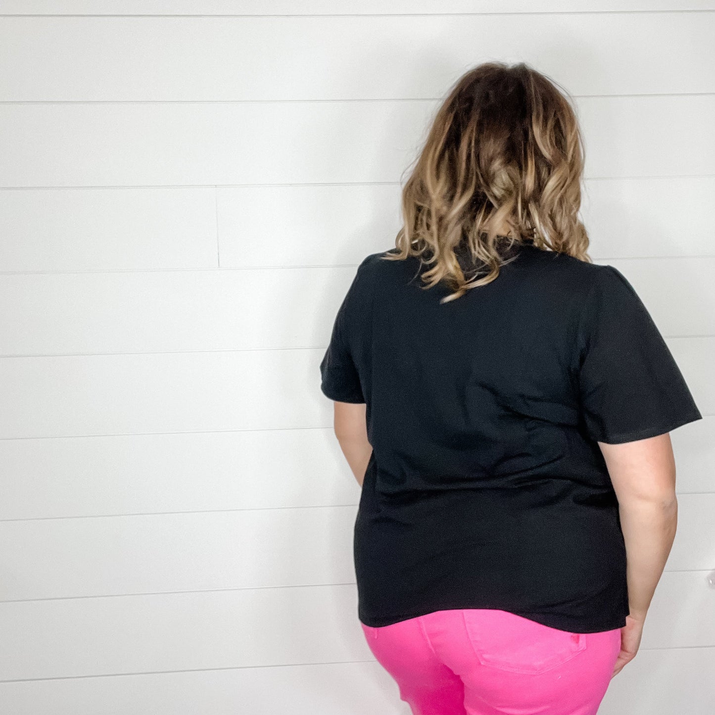 "Rearview" Short Sleeve with Side Slits (Black)