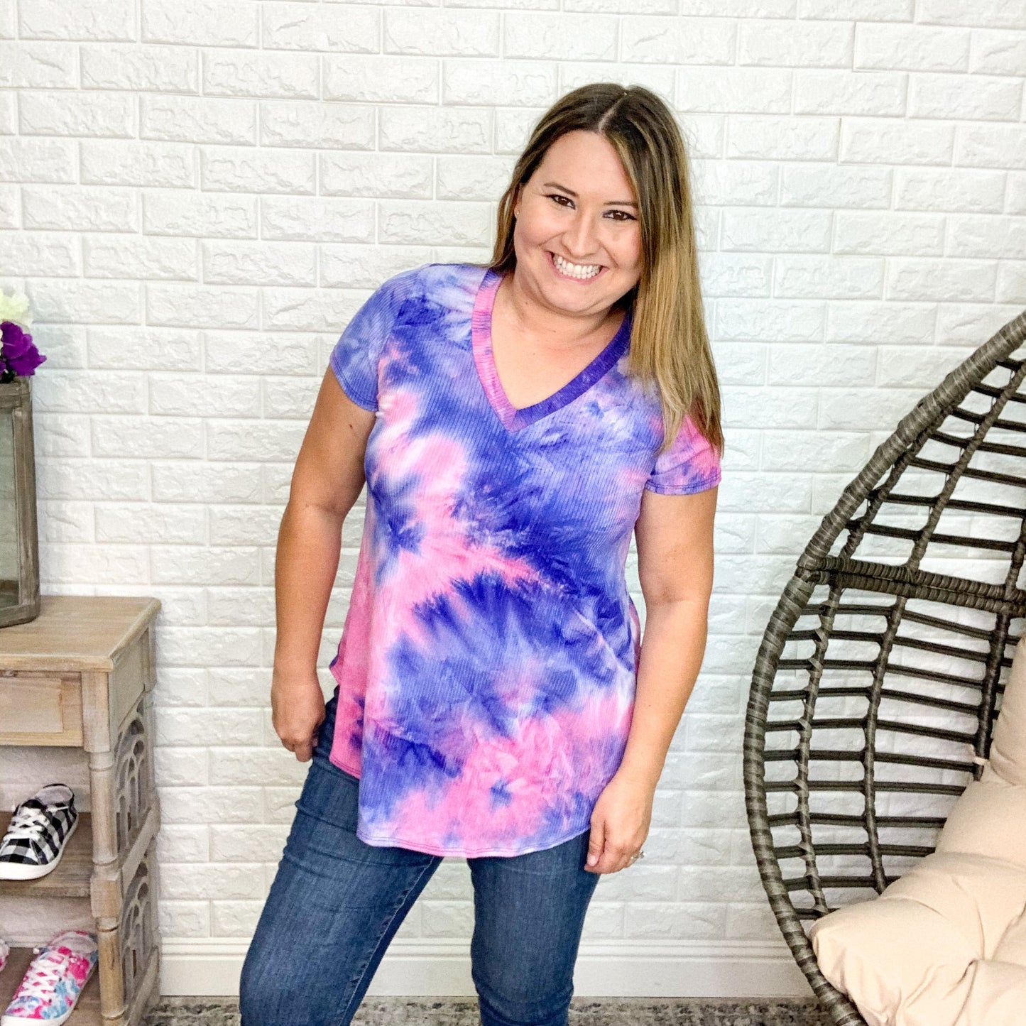 "Remember When" Ribbed V-Neck (Purple)