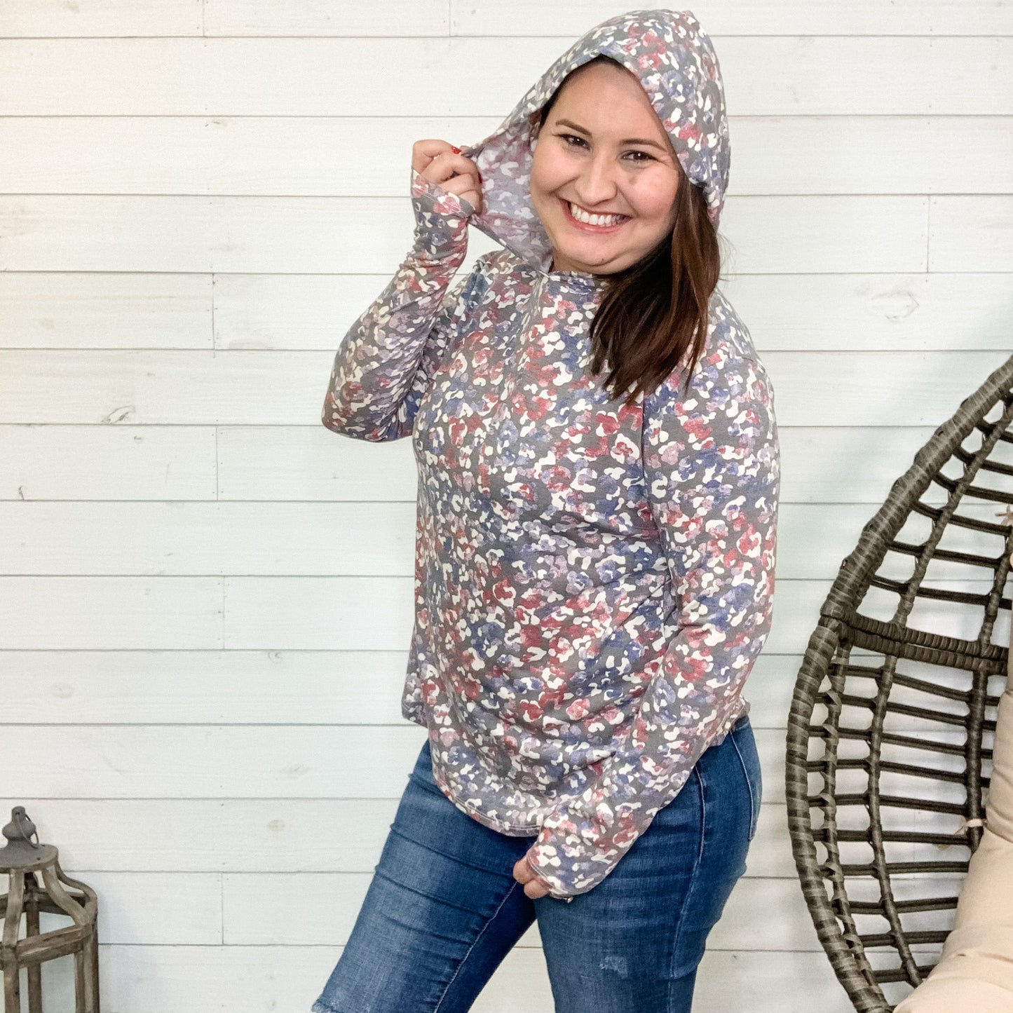 "Rhonda" Lightweight Animal Print Hoodie