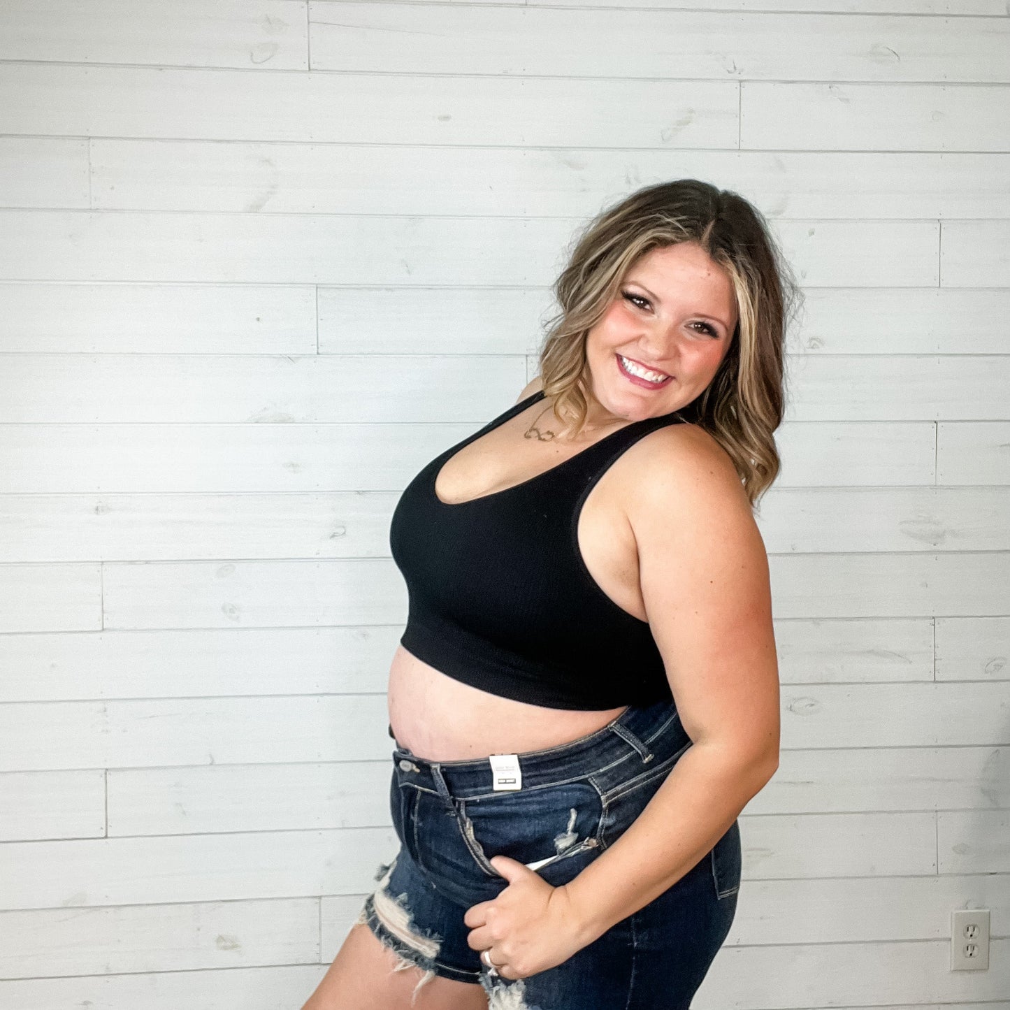 Ribbed Cropped Racerback Bralette Tank (Multiple Colors)