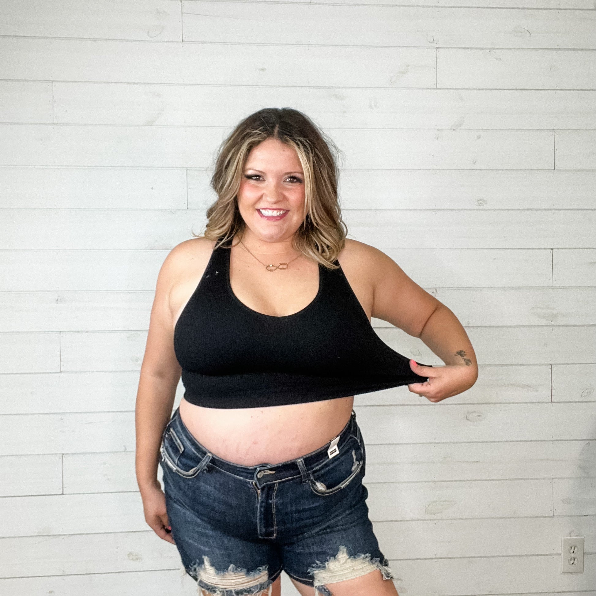 Ribbed Cropped Racerback Bralette Tank (Multiple Colors)